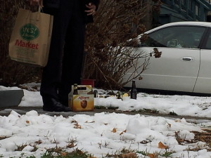Keeping our beers cold on the front yard...Californians adapting to the East Coast.