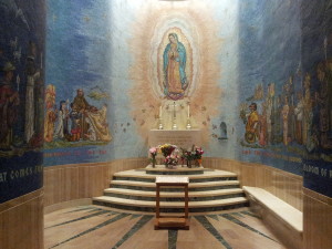 Our Lady of Guadalupe - mysteriously always has flowers. (National Shrine)